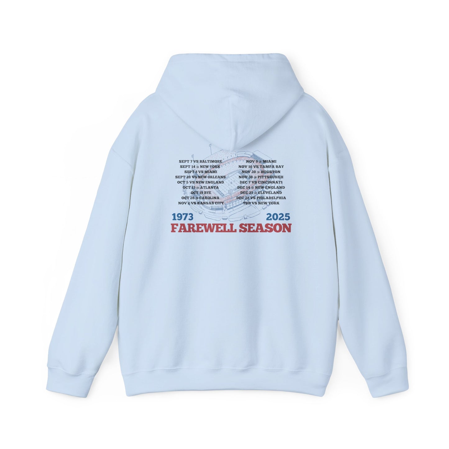 Farewell Season 1973–2025 Buffalo Stadium Hoodie (Front & Back Print)