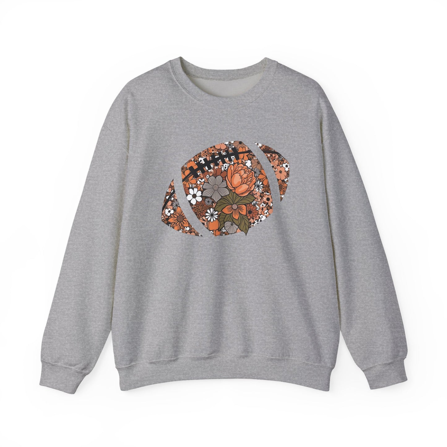 Floral Football Sweatshirt – Fall Game Day Crewneck