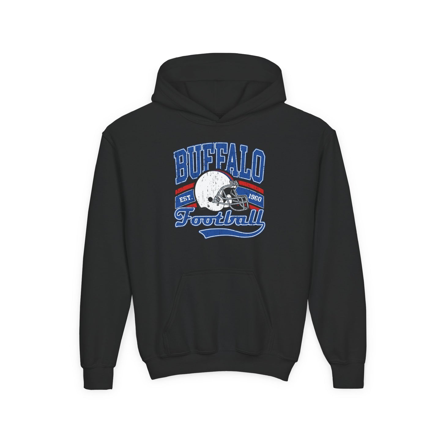 Buffalo Football Youth Hoodie – Vintage Helmet Graphic