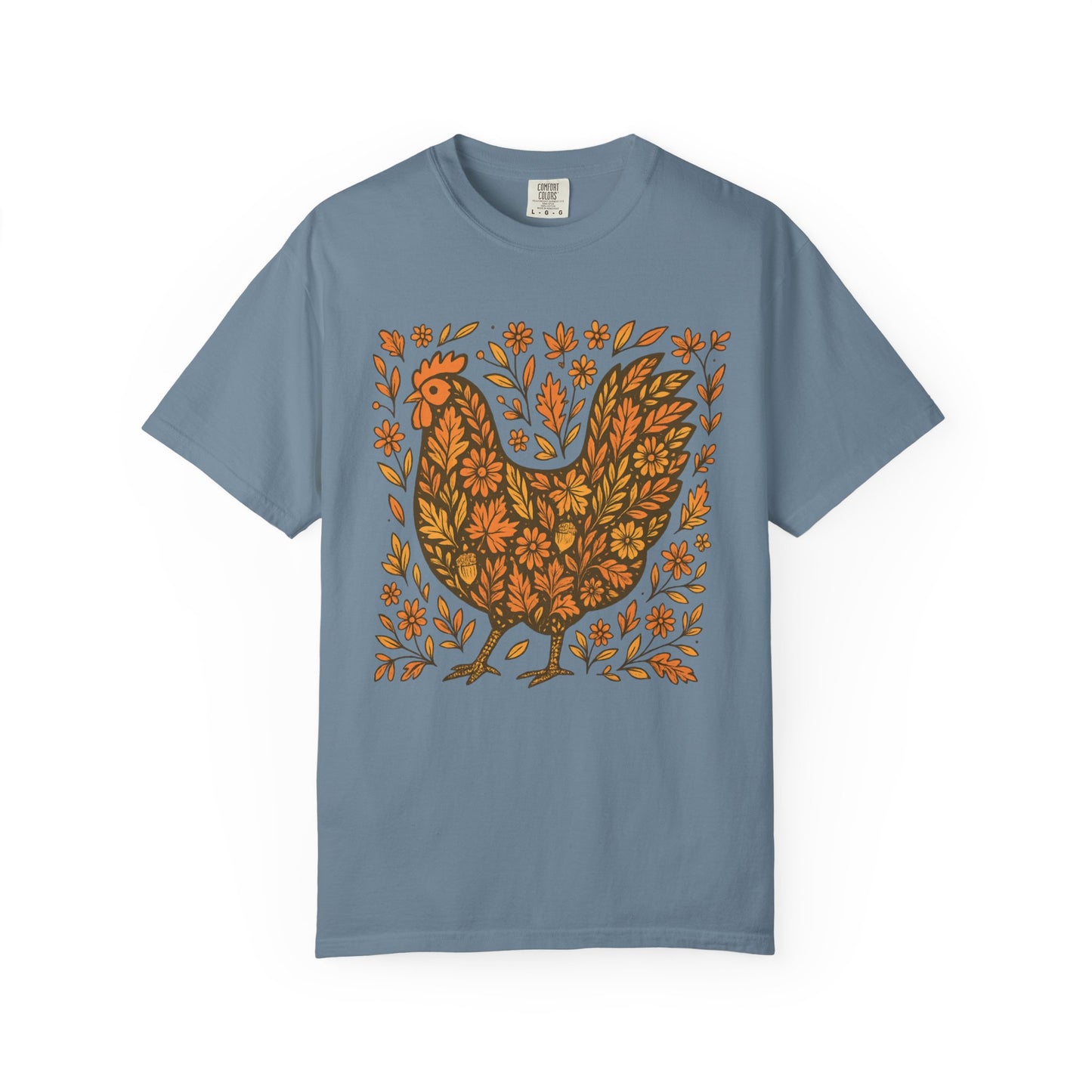 Fall Floral Chicken Shirt – Comfort Colors 1717