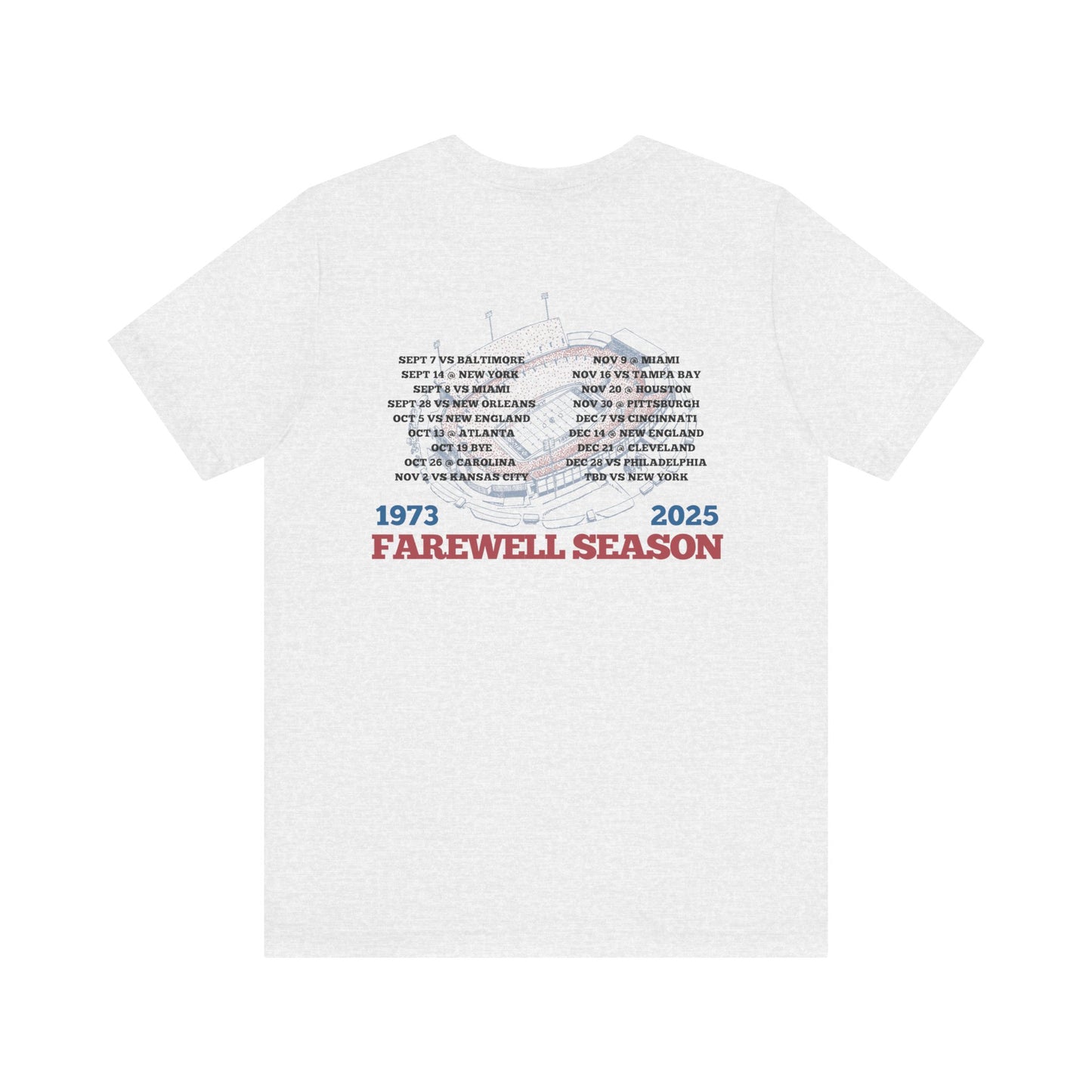 Farewell Season 1973–2025 Buffalo Football Stadium T-Shirt (Front & Back Print)