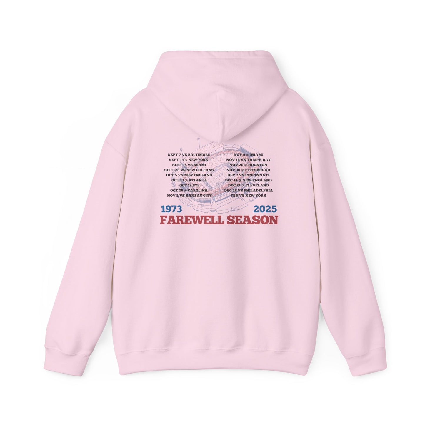 Farewell Season 1973–2025 Buffalo Stadium Hoodie (Front & Back Print)