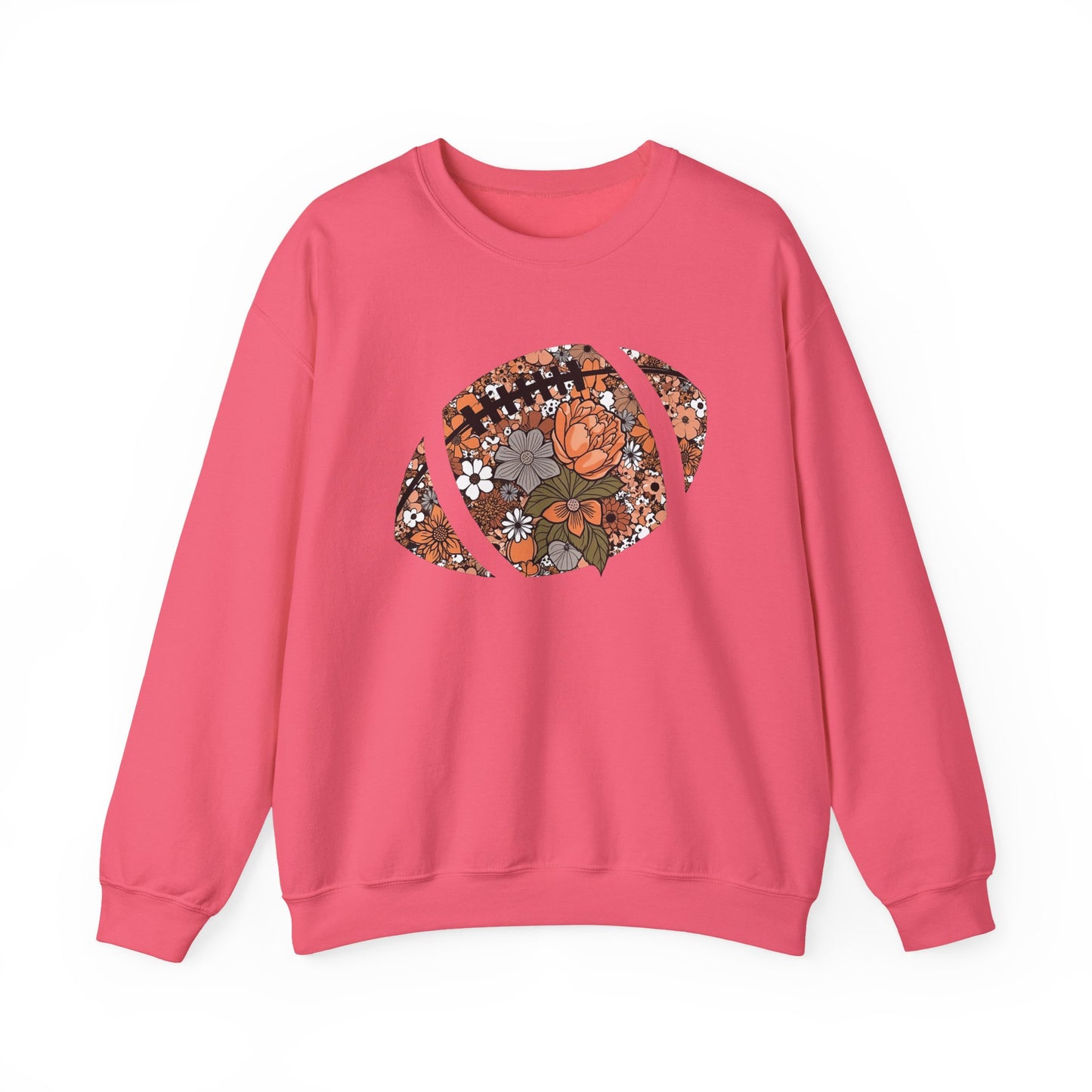 Floral Football Sweatshirt – Fall Game Day Crewneck