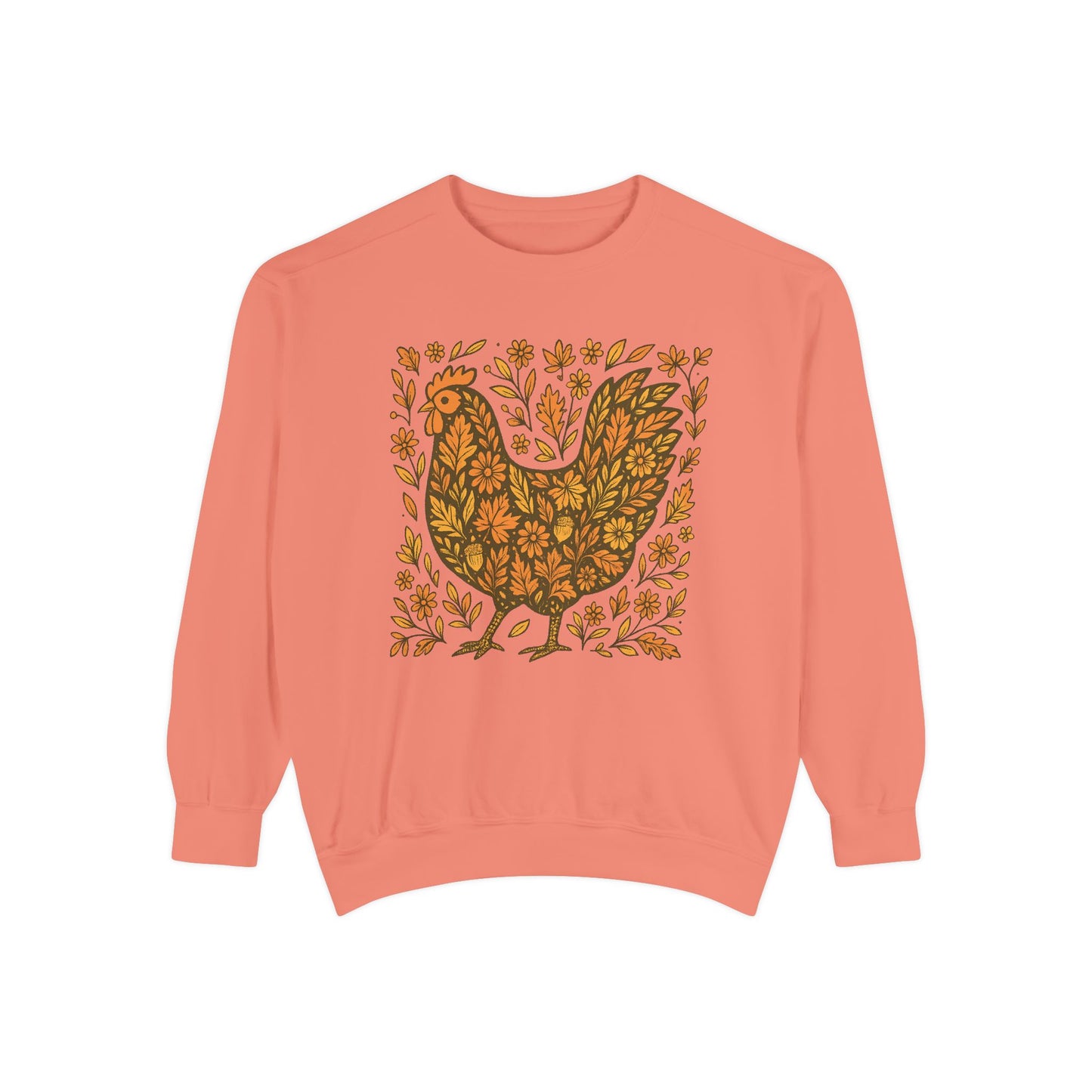 Rustic Fall Chicken Crewneck – Comfort Colors 1566 Sweatshirt