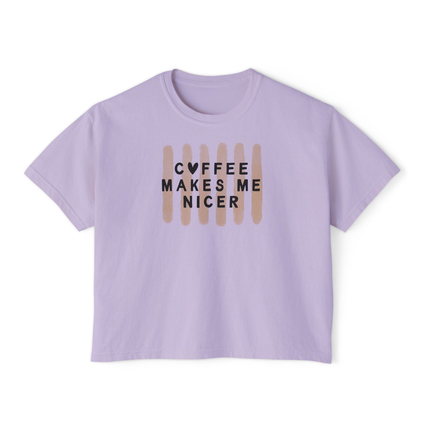 Coffee Makes Me Nicer – Women’s Boxy Fit Tee (Comfort Colors 3023CL)