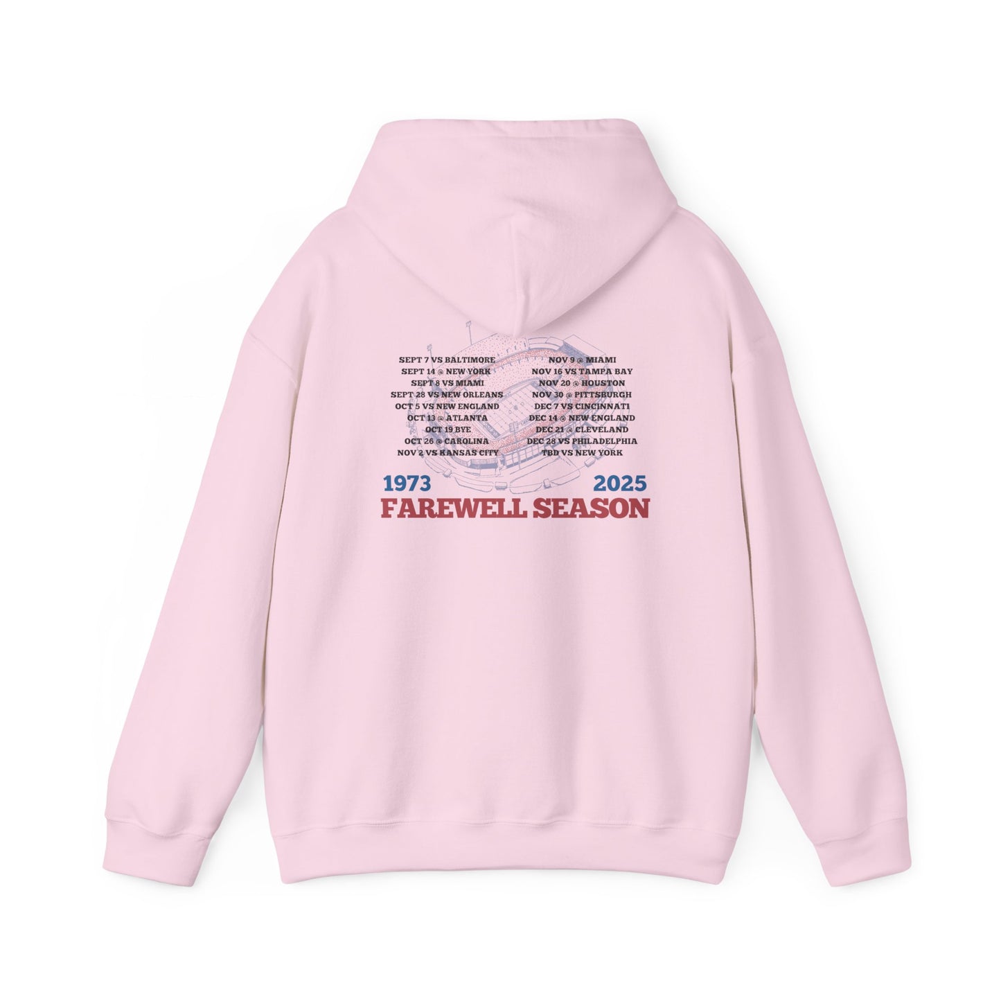 Farewell Season 1973–2025 Buffalo Stadium Hoodie (Front & Back Print)