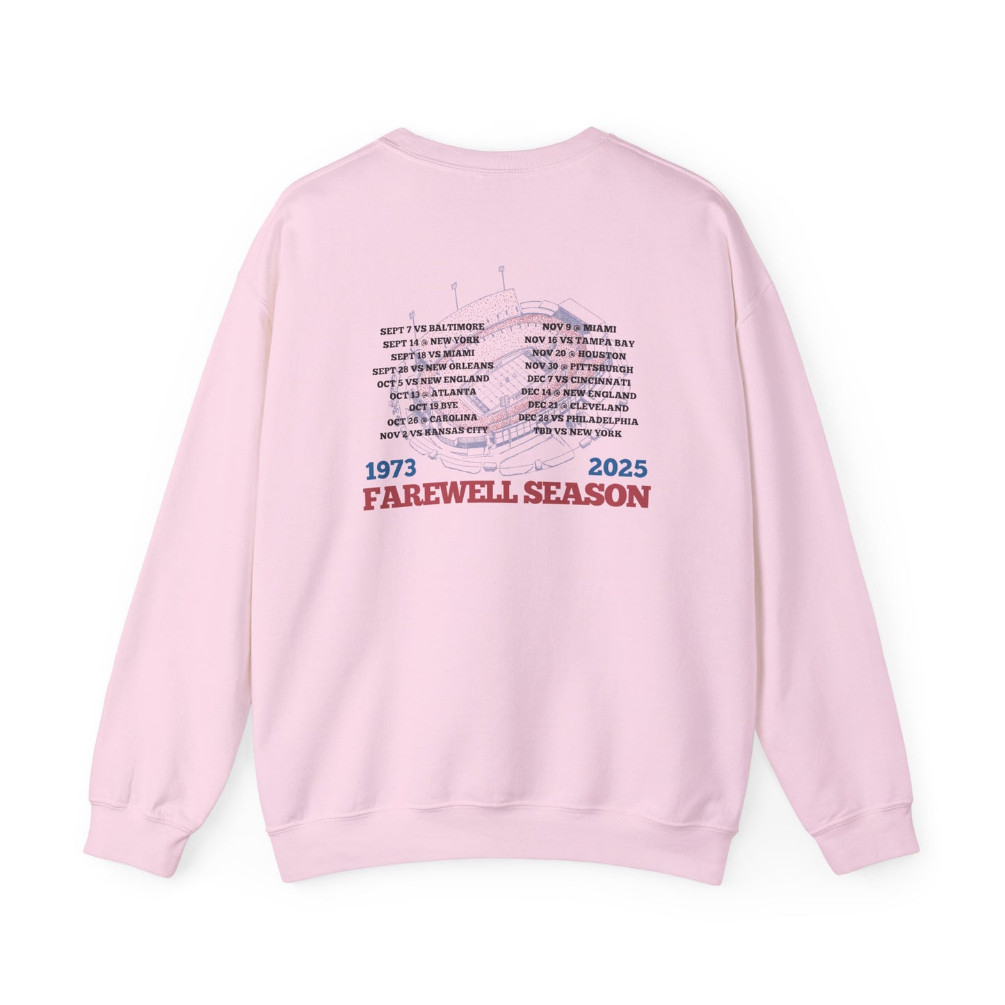 Farewell Season 1973–2025 Buffalo Stadium Sweatshirt (Front & Back Print)