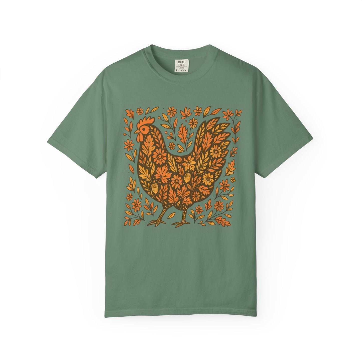 Fall Floral Chicken Shirt – Comfort Colors 1717