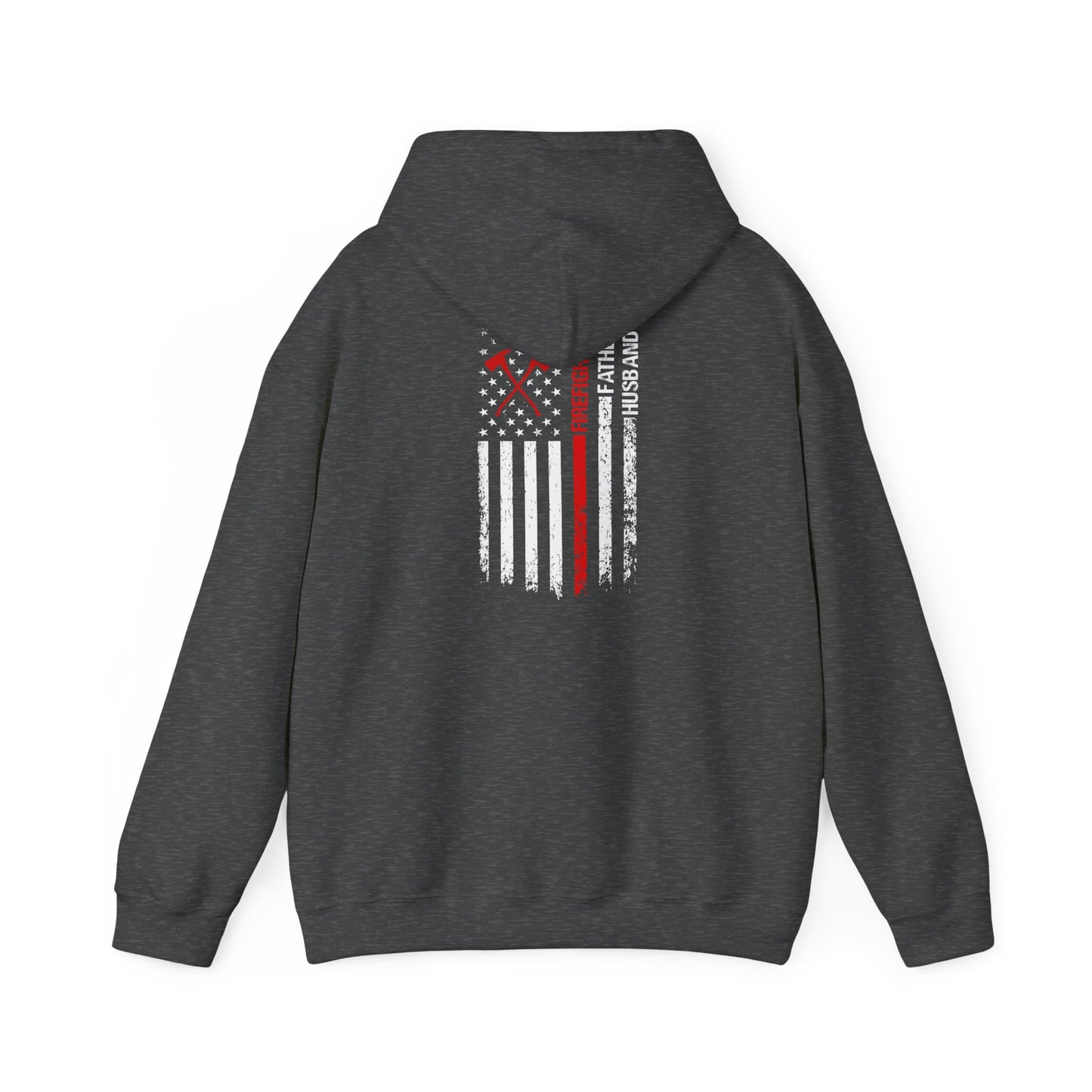 Firefighter Father Husband Hoodie (Front + Back Print)