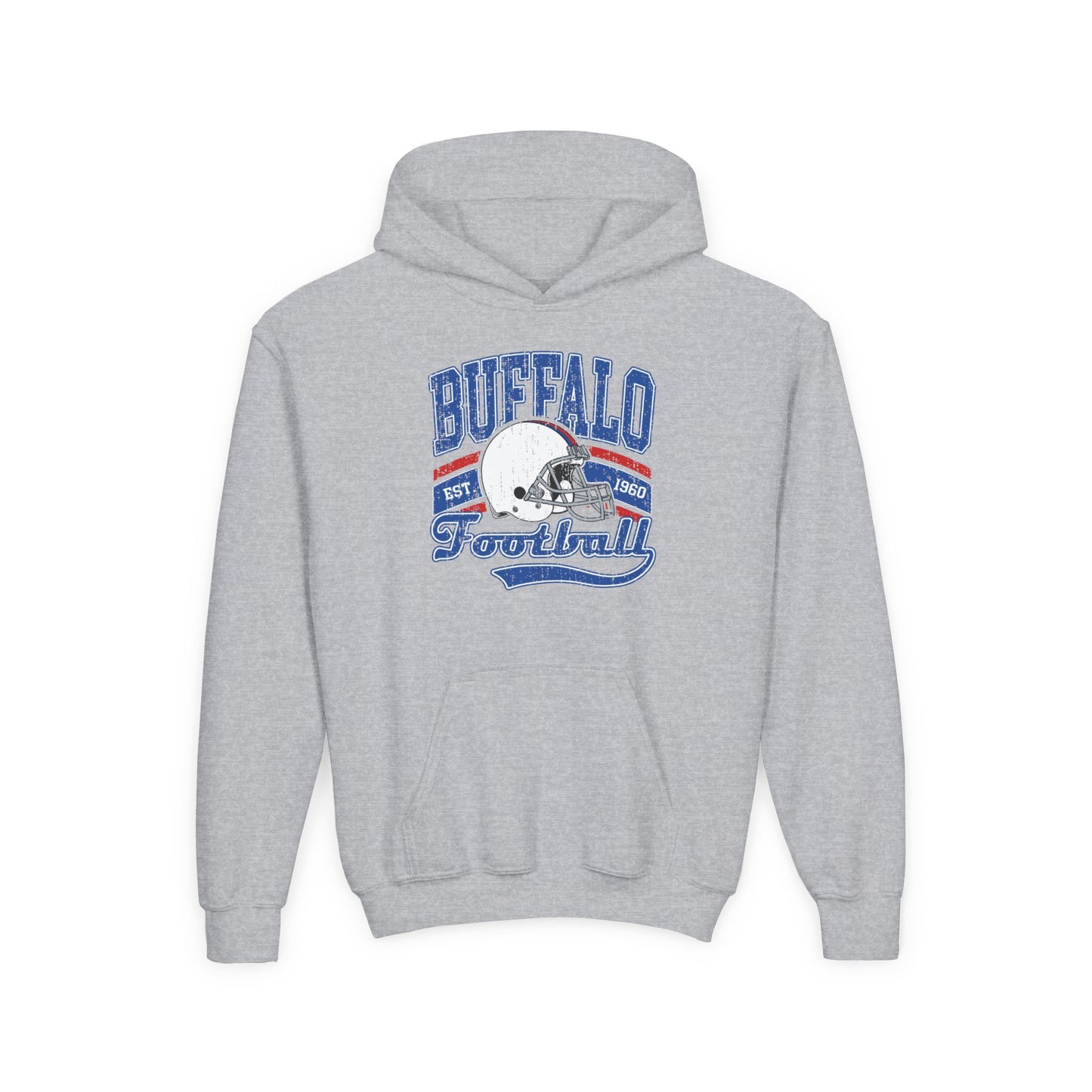 Buffalo Football Youth Hoodie – Vintage Helmet Graphic