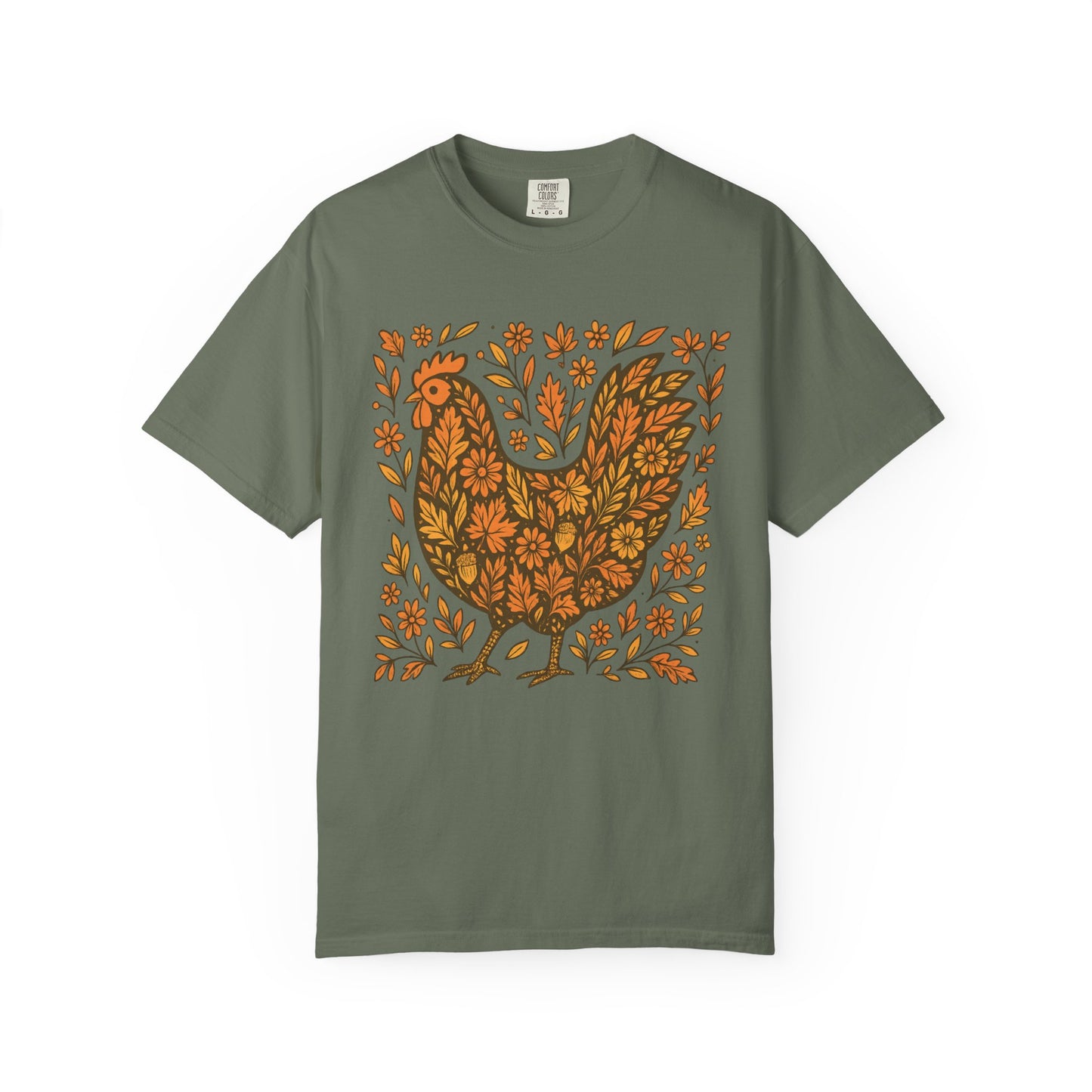 Fall Floral Chicken Shirt – Comfort Colors 1717