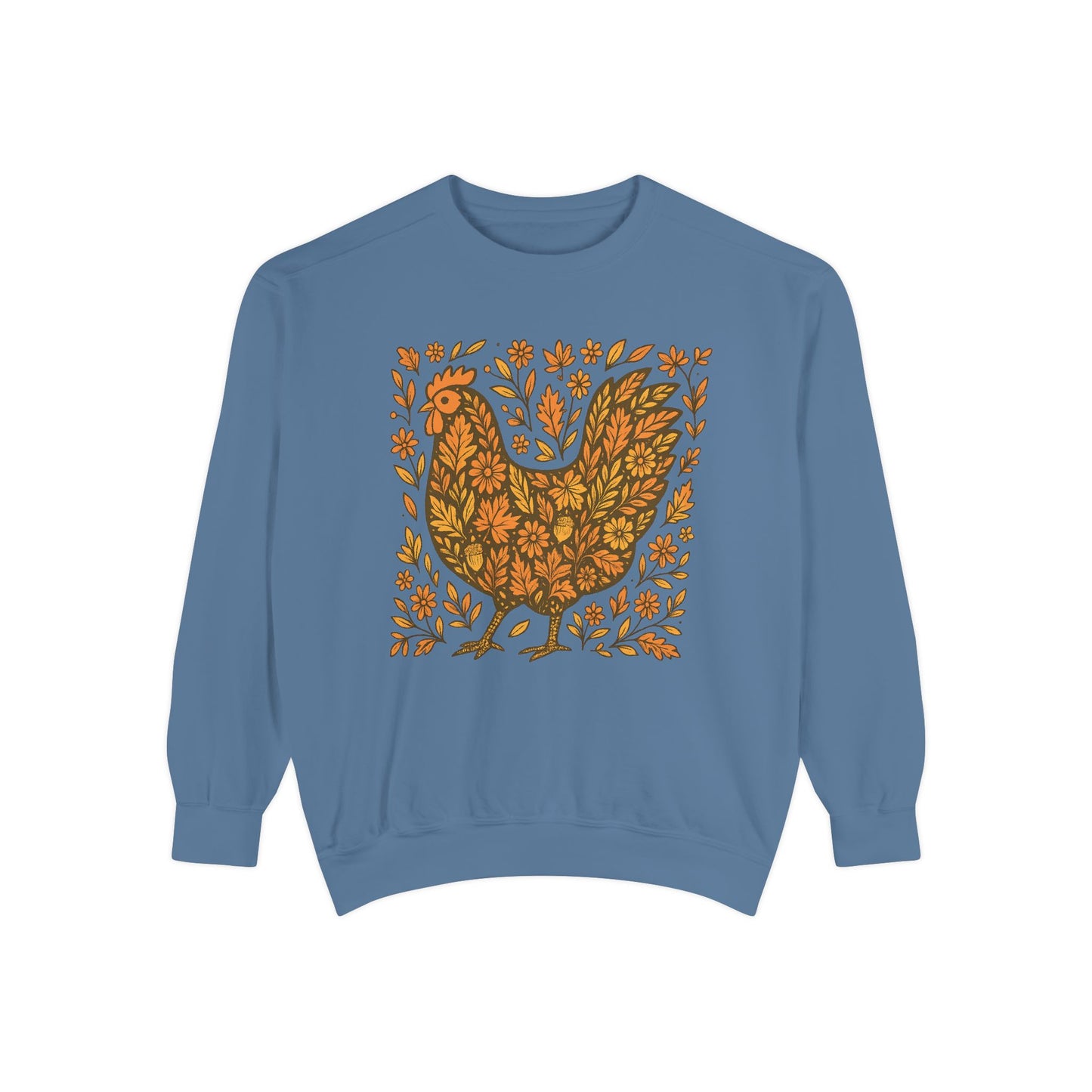 Rustic Fall Chicken Crewneck – Comfort Colors 1566 Sweatshirt