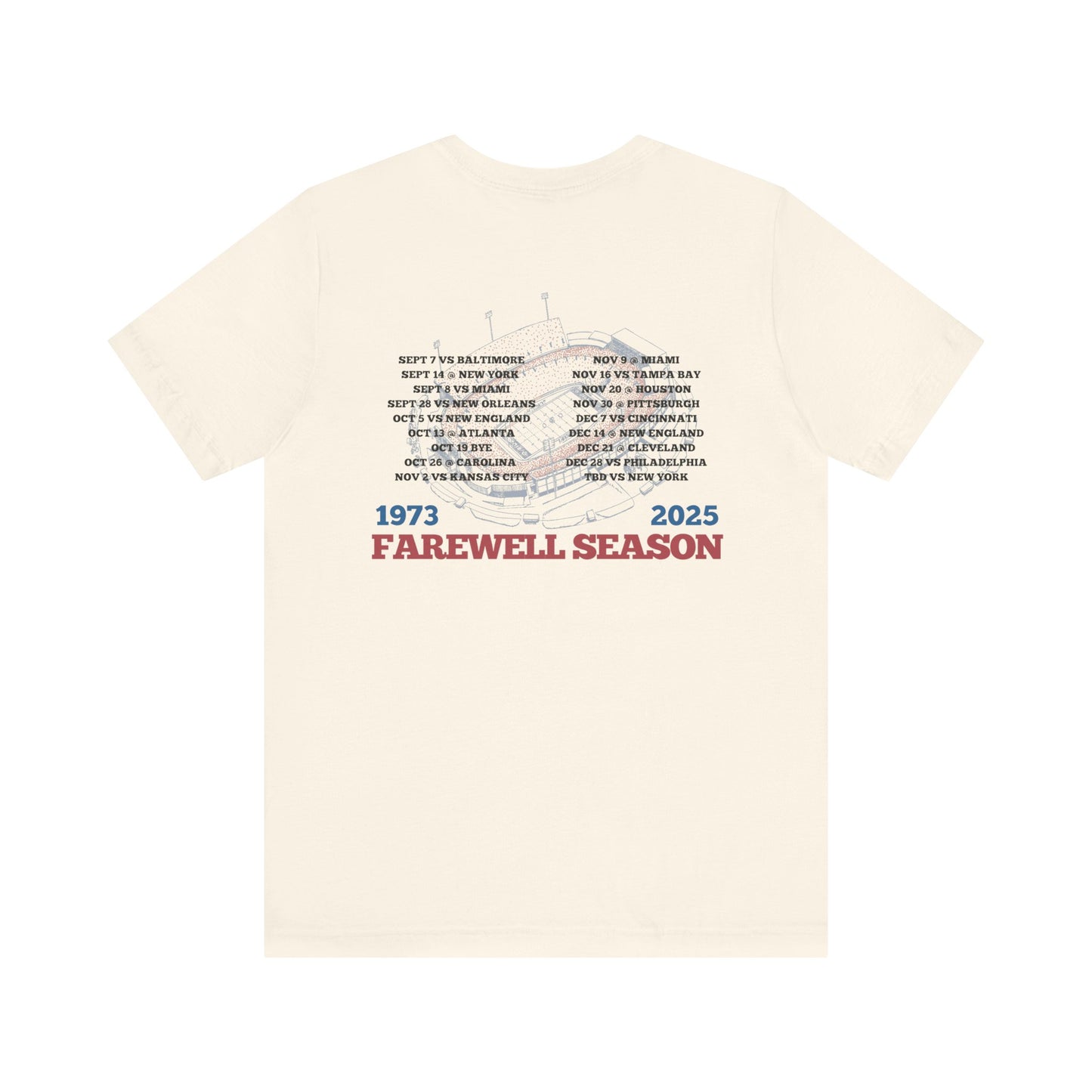 Farewell Season 1973–2025 Buffalo Football Stadium T-Shirt (Front & Back Print)