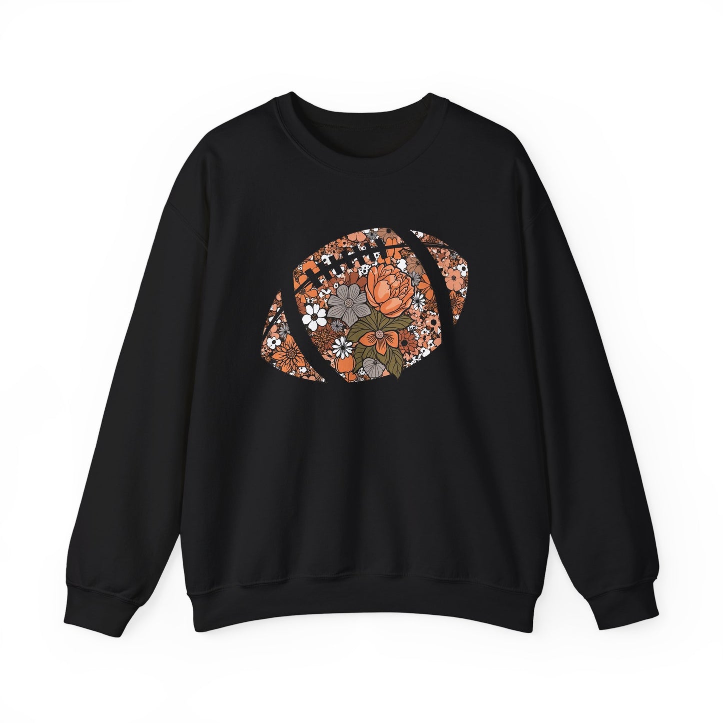 Floral Football Sweatshirt – Fall Game Day Crewneck