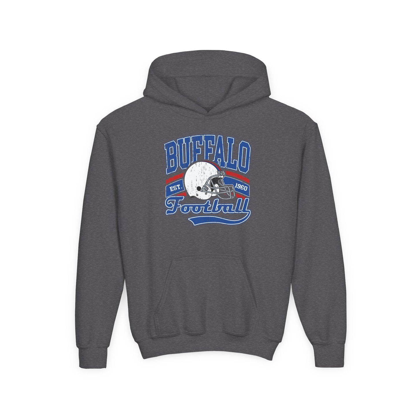 Buffalo Football Youth Hoodie – Vintage Helmet Graphic
