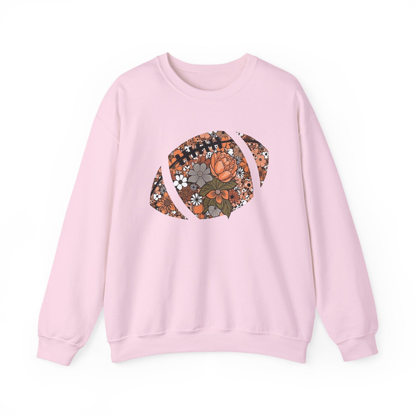 Floral Football Sweatshirt – Fall Game Day Crewneck