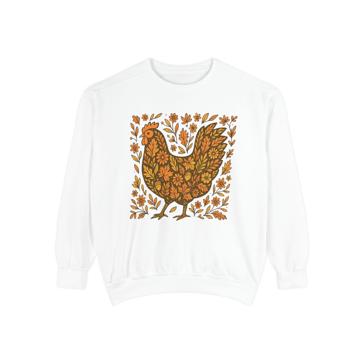 Rustic Fall Chicken Crewneck – Comfort Colors 1566 Sweatshirt