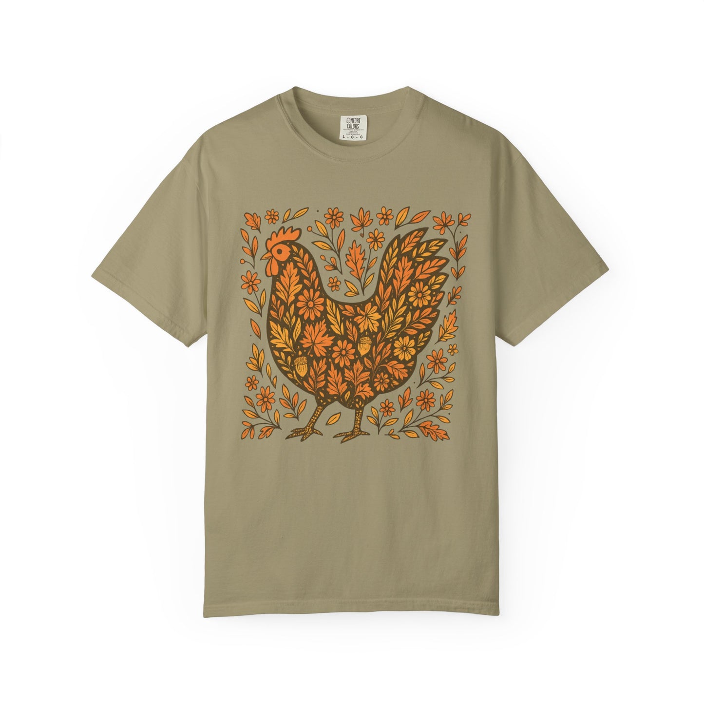 Fall Floral Chicken Shirt – Comfort Colors 1717