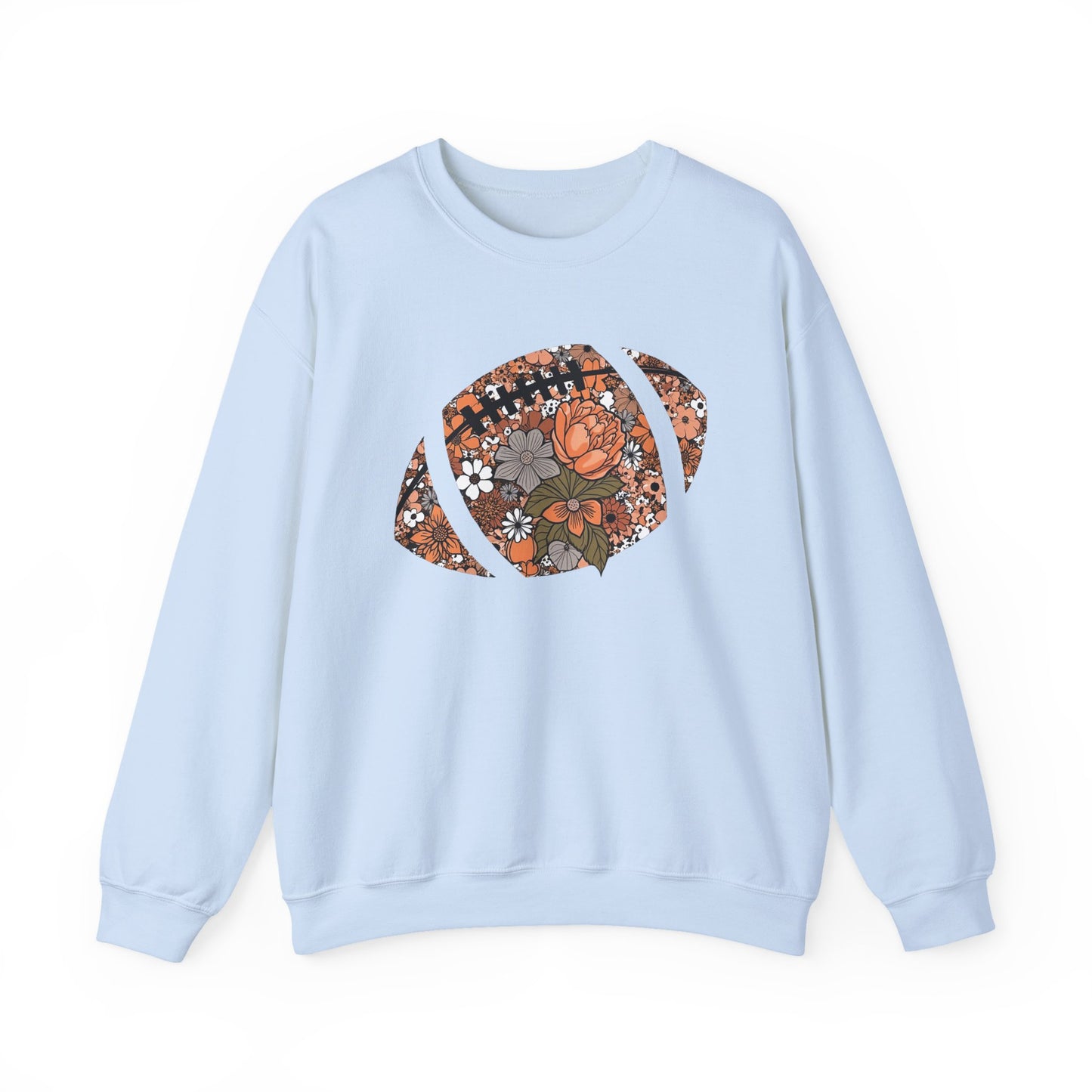 Floral Football Sweatshirt – Fall Game Day Crewneck