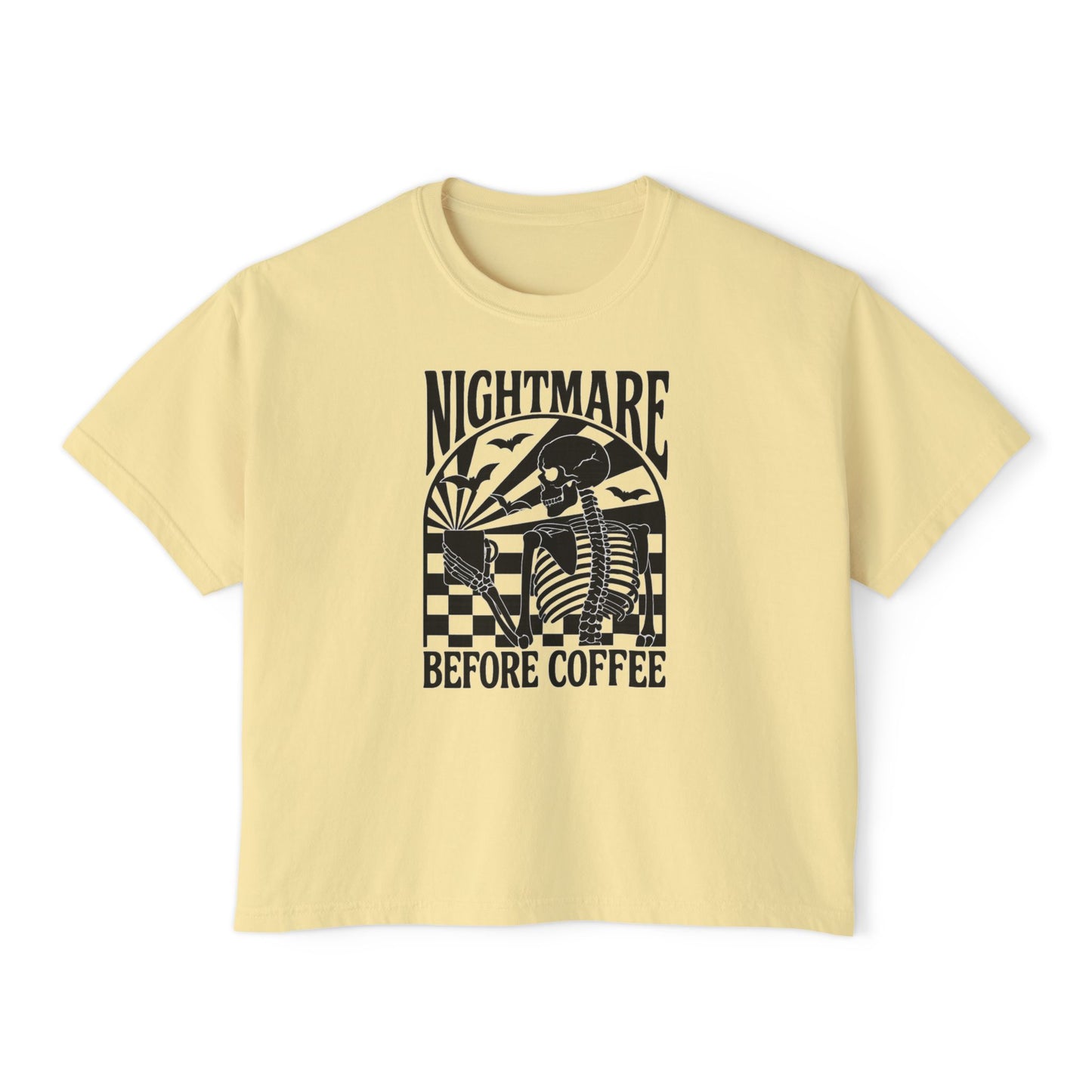 Nightmare Before Coffee Boxy Tee – Comfort Colors 3023CL