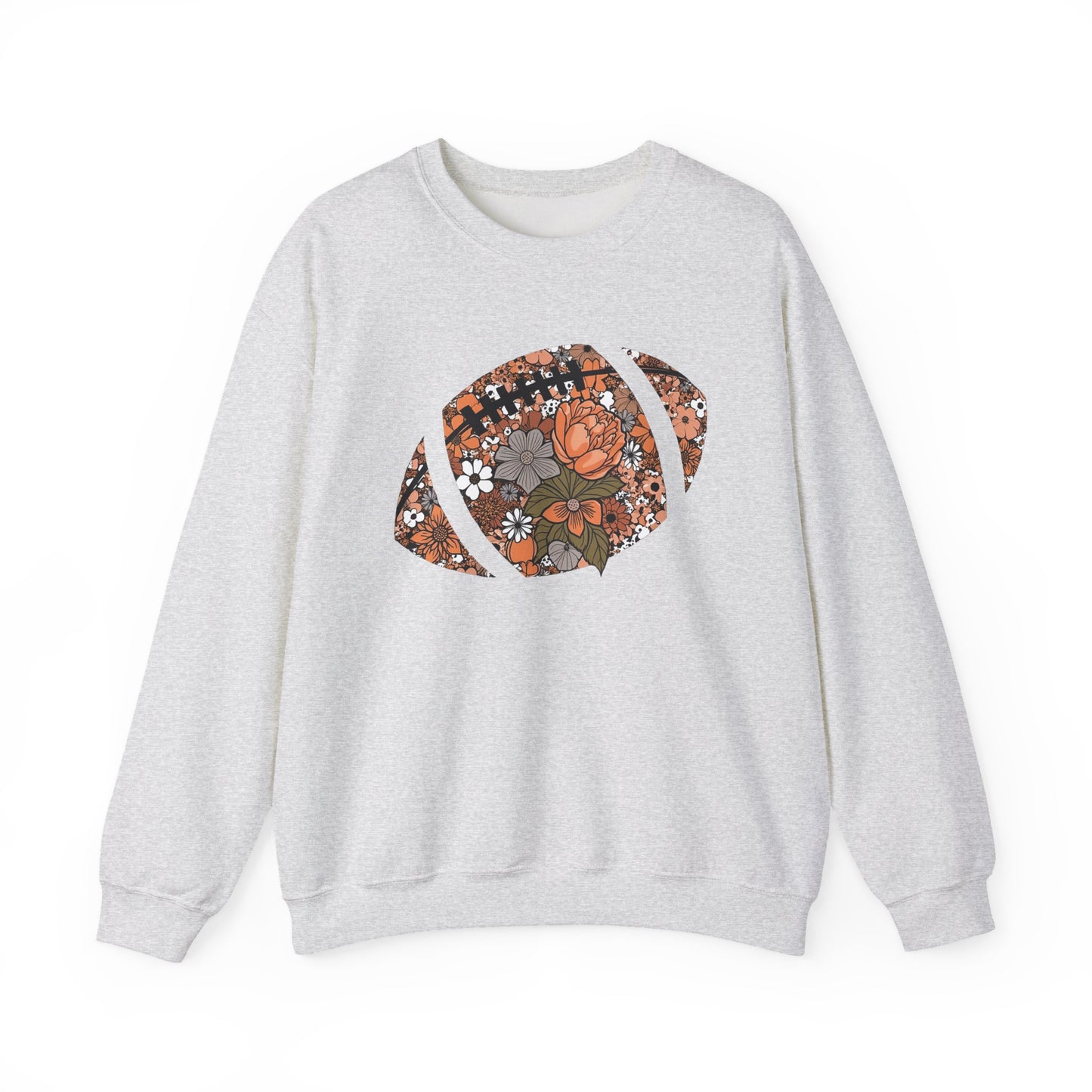 Floral Football Sweatshirt – Fall Game Day Crewneck