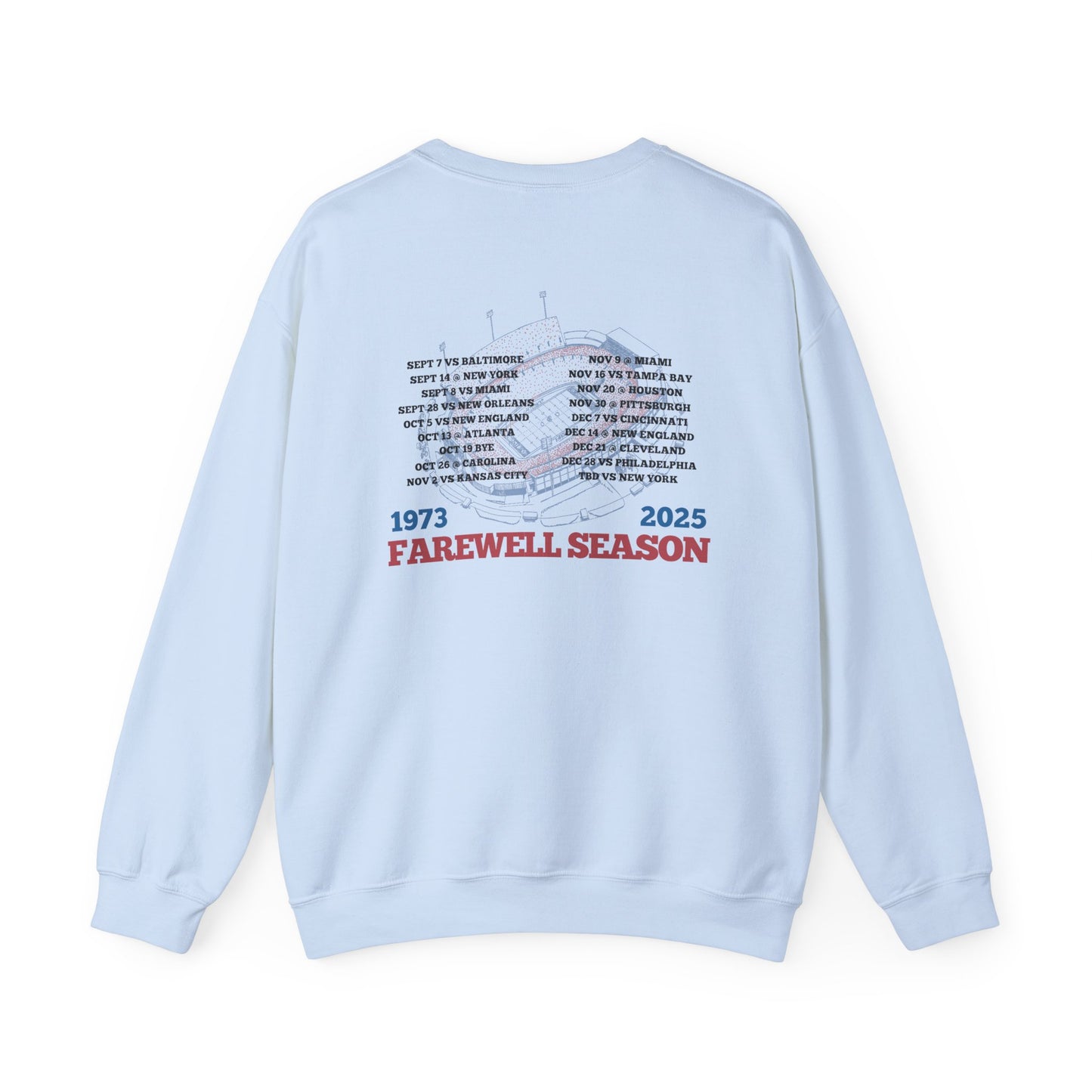 Farewell Season 1973–2025 Buffalo Stadium Sweatshirt (Front & Back Print)