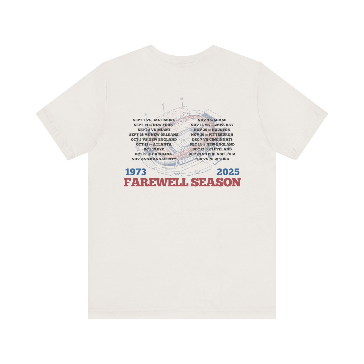 Farewell Season 1973–2025 Buffalo Football Stadium T-Shirt (Front & Back Print)