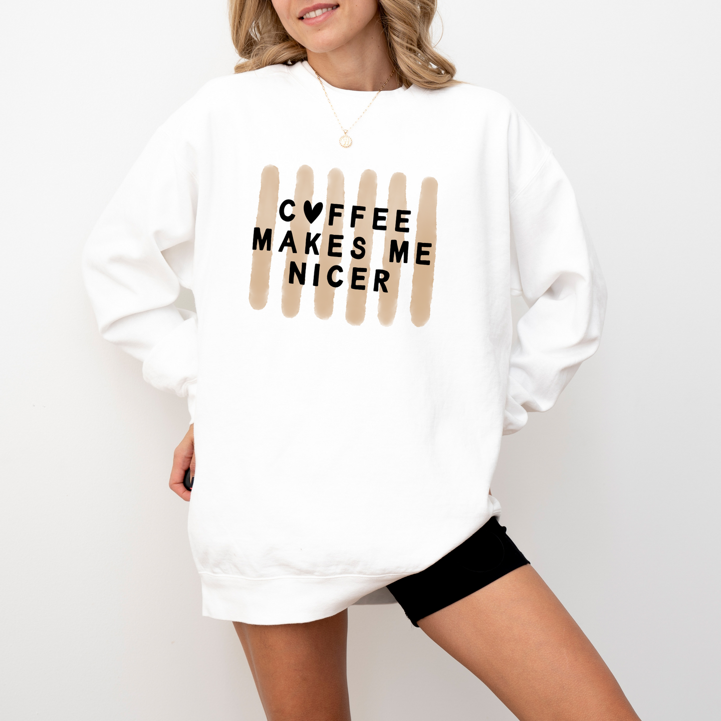 Coffee Makes Me Nicer – Comfort Colors Crewneck (1566)