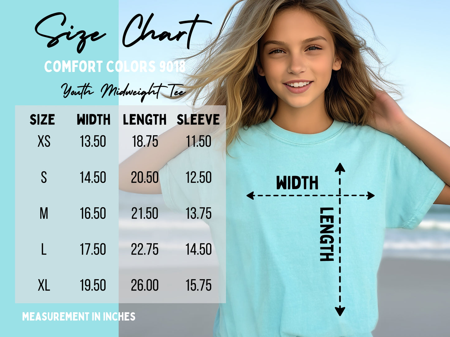 Sun Salt Sand Youth Oversized Beach Tee – Comfort Colors 9018