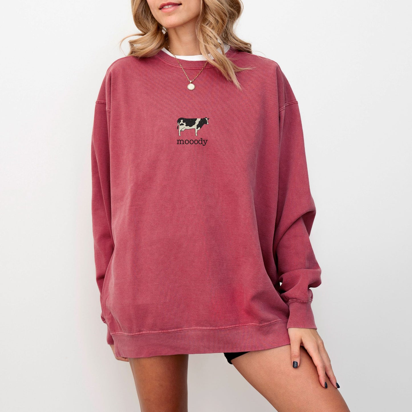Mooody Cow Graphic Sweatshirt – Comfort Colors 1566