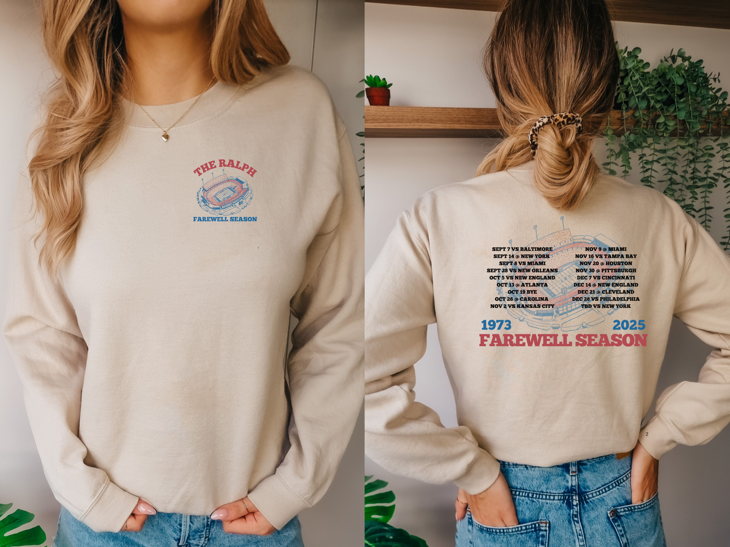 Farewell Season 1973–2025 Buffalo Stadium Sweatshirt (Front & Back Print)