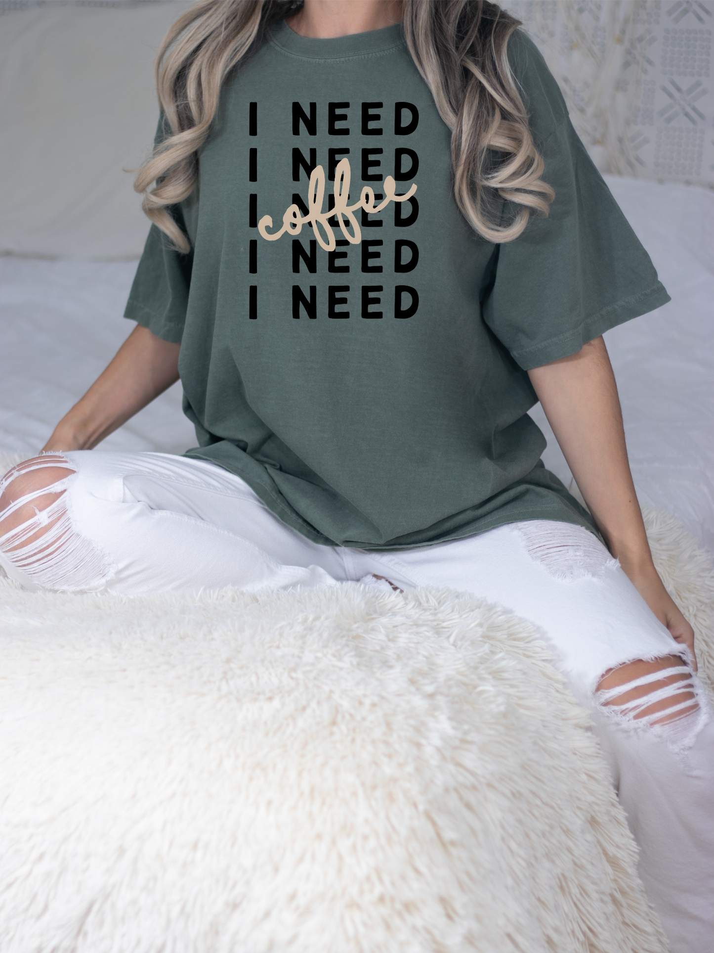 I Need Coffee – Unisex T-Shirt (Comfort Colors 1717)