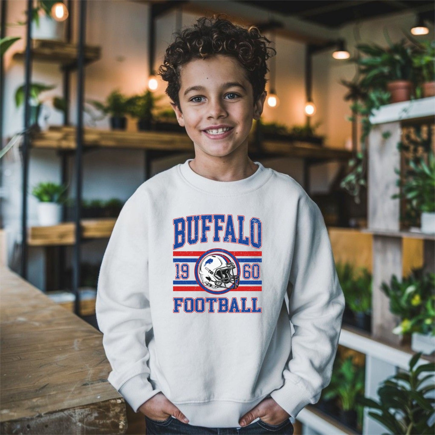 Buffalo Football Youth Sweatshirt – 1960 Vintage Stripe Design