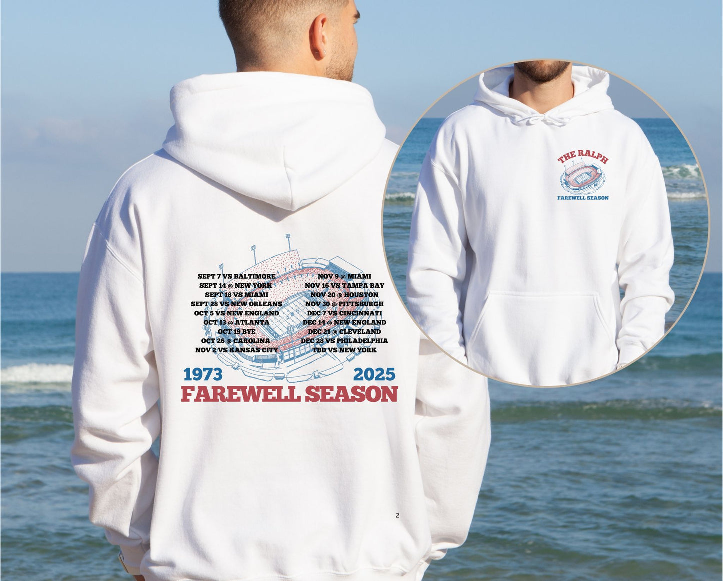 Farewell Season 1973–2025 Buffalo Stadium Hoodie (Front & Back Print)