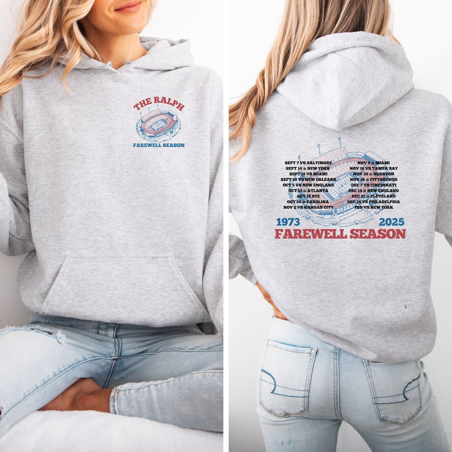 Farewell Season 1973–2025 Buffalo Stadium Hoodie (Front & Back Print)