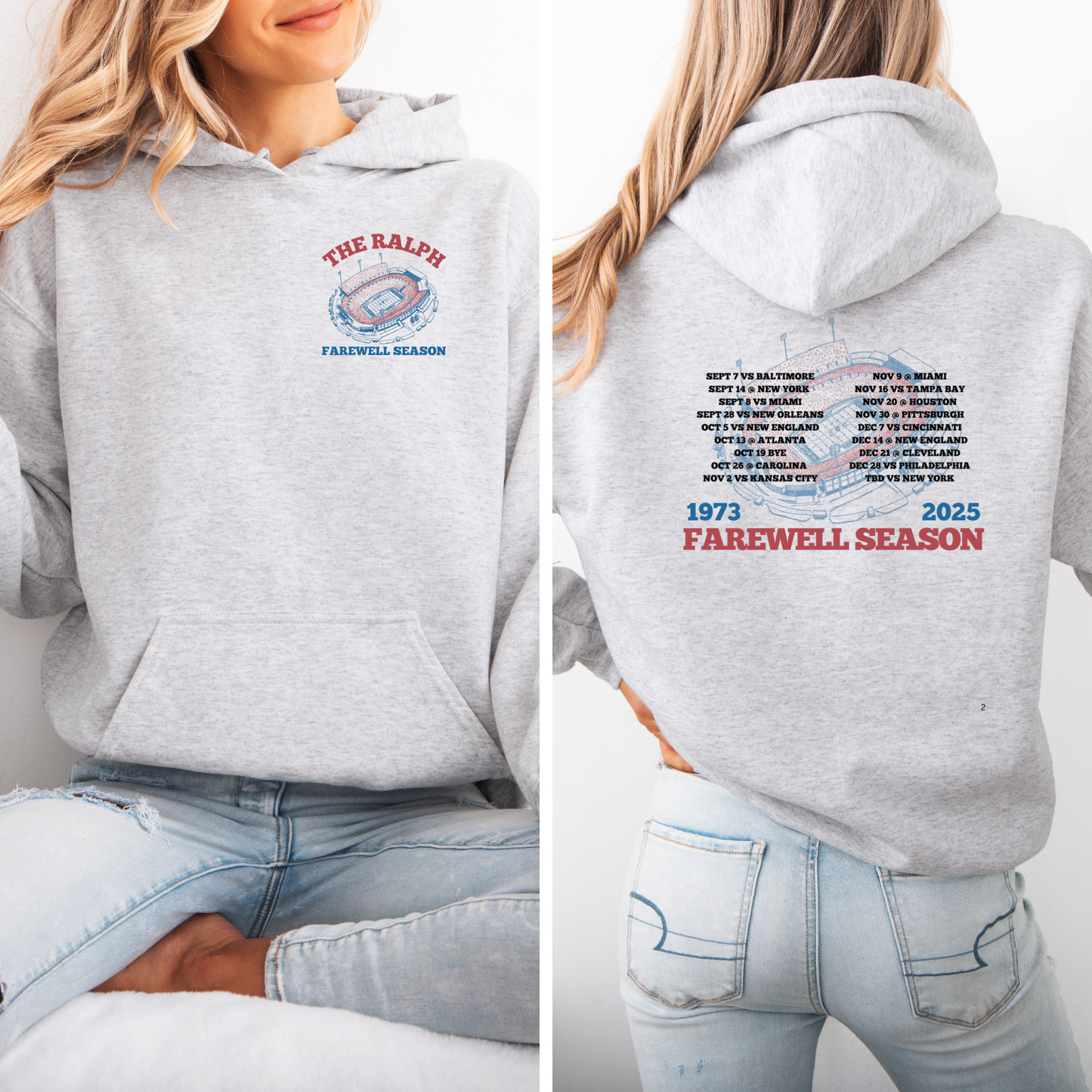 Farewell Season 1973–2025 Buffalo Stadium Hoodie (Front & Back Print)