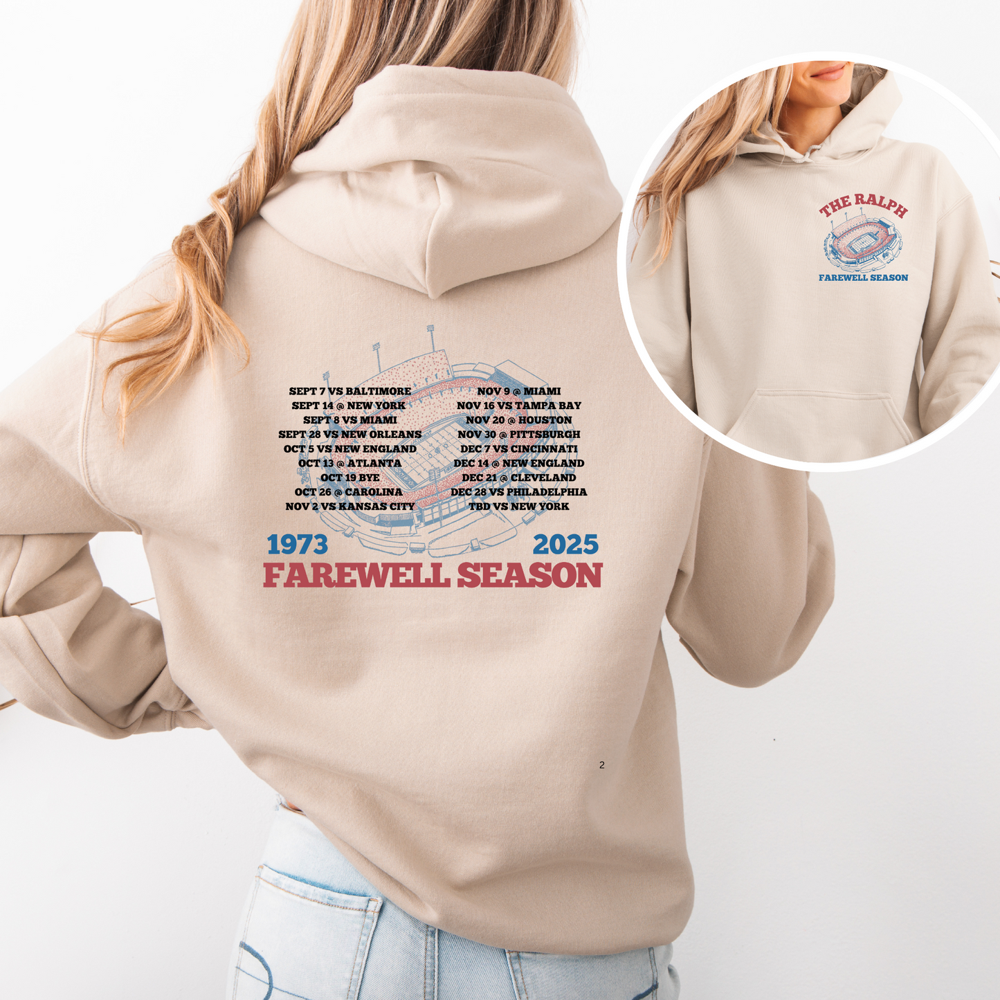 Farewell Season 1973–2025 Buffalo Stadium Hoodie (Front & Back Print)