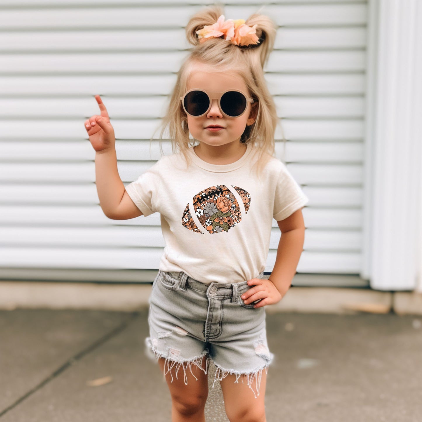 Floral Football Toddler T-Shirt