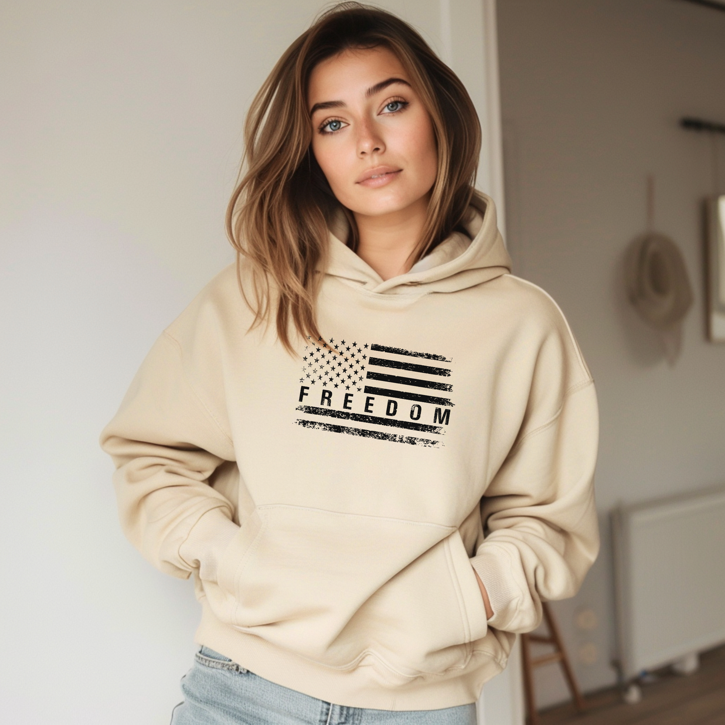 Freedom Distressed Flag Hoodie