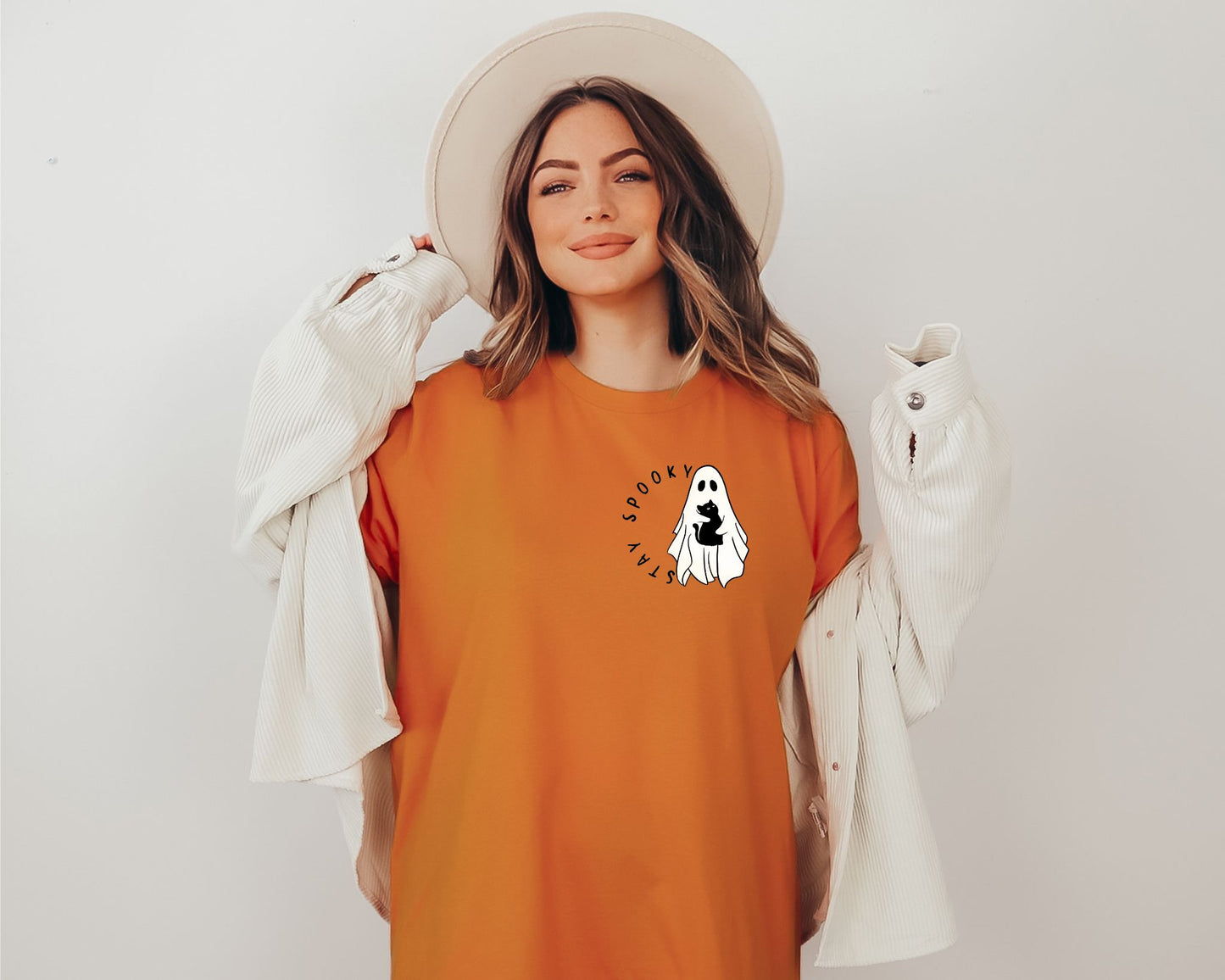 Stay Spooky Ghost Cat Tee