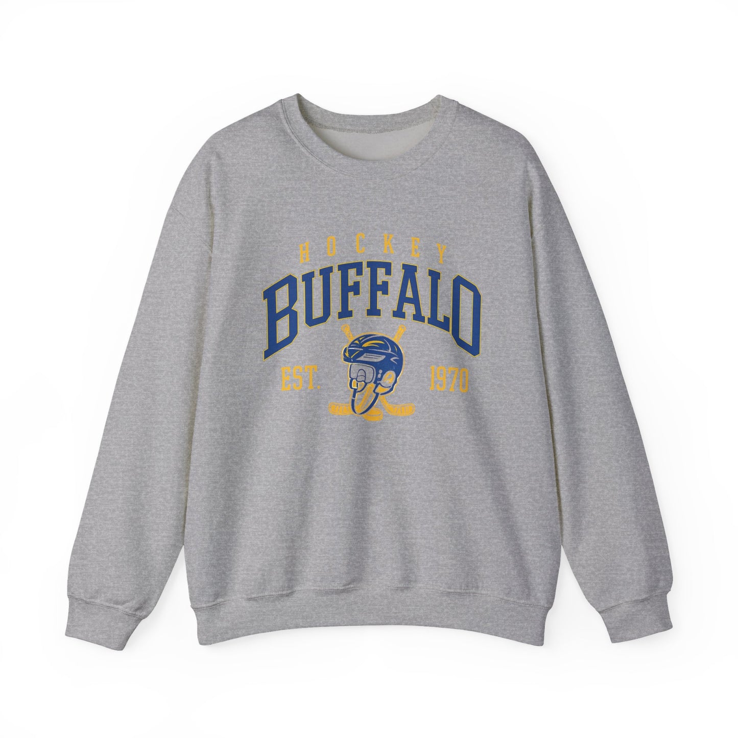 Buffalo Hockey Sweatshirt – EST. 1970 Helmet and Sticks Crewneck