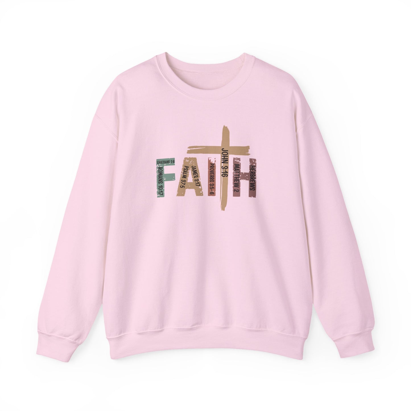 Faith Scripture Cross Sweatshirt – Christian Inspirational Crewneck