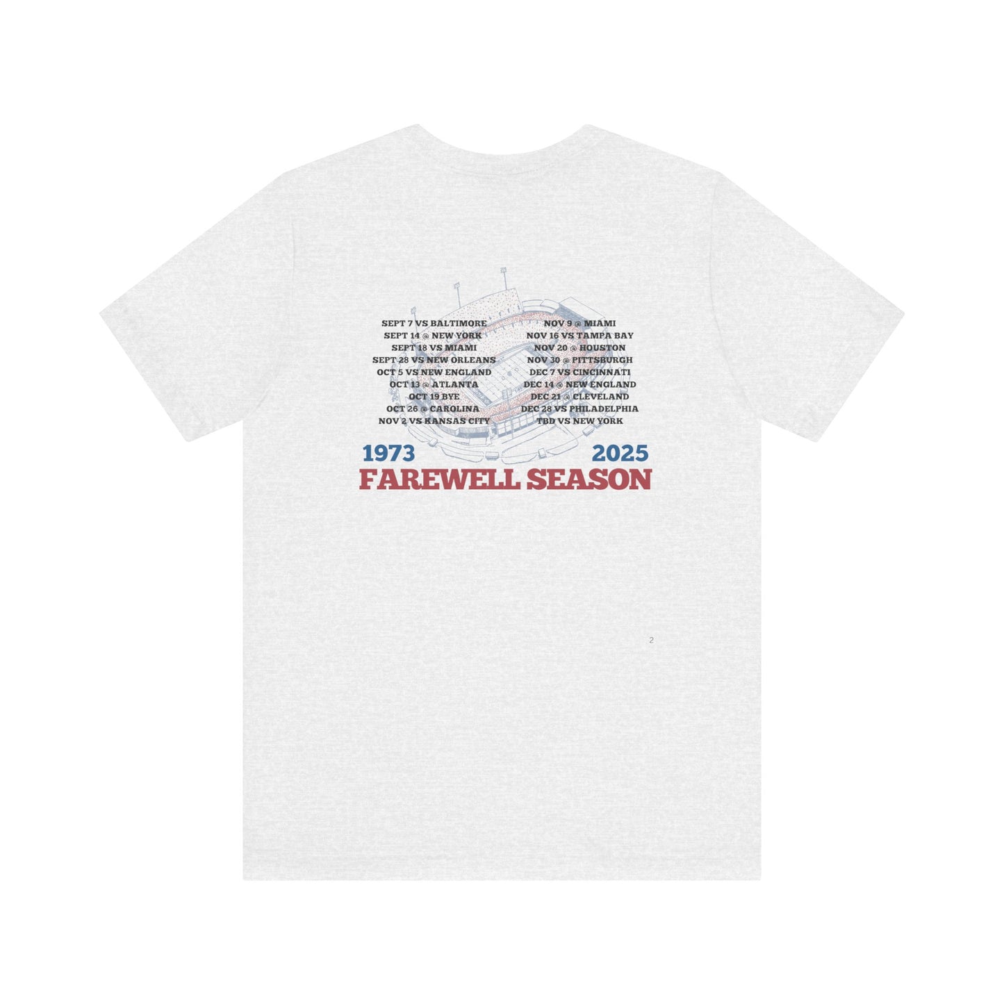 Farewell Season 1973–2025 Buffalo Football Stadium T-Shirt (Front & Back Print)