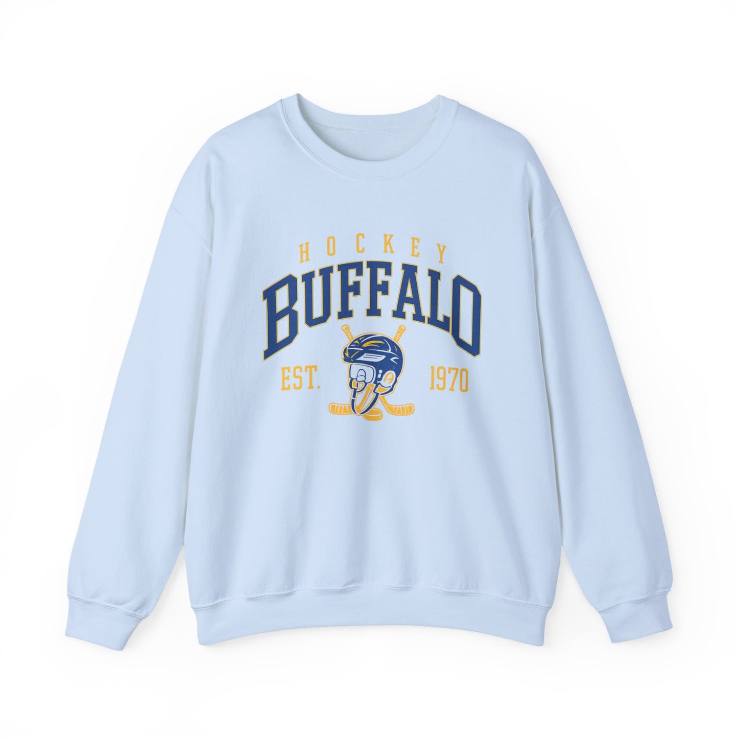 Buffalo Hockey Sweatshirt – EST. 1970 Helmet and Sticks Crewneck