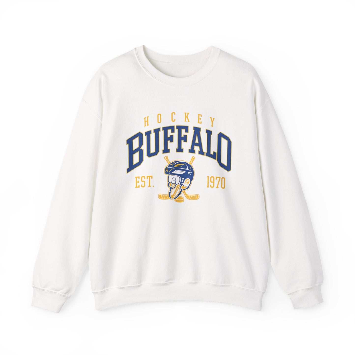 Buffalo Hockey Sweatshirt – EST. 1970 Helmet and Sticks Crewneck