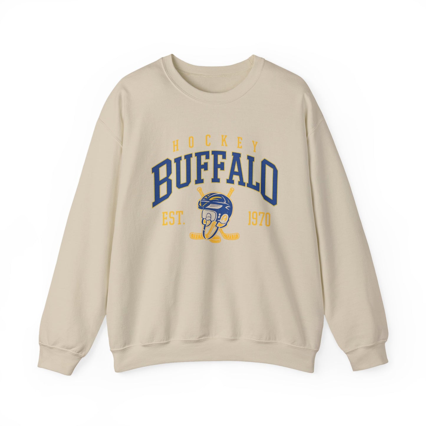 Buffalo Hockey Sweatshirt – EST. 1970 Helmet and Sticks Crewneck