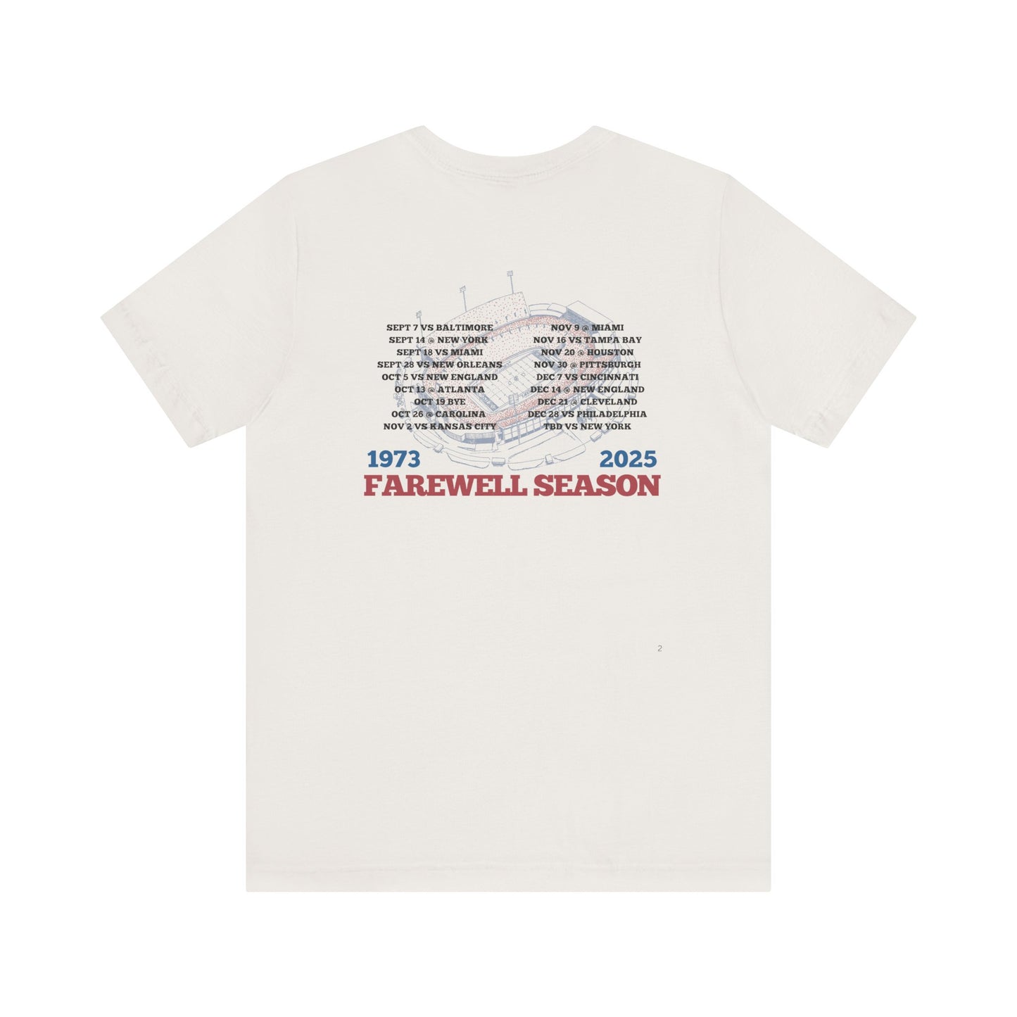 Farewell Season 1973–2025 Buffalo Football Stadium T-Shirt (Front & Back Print)