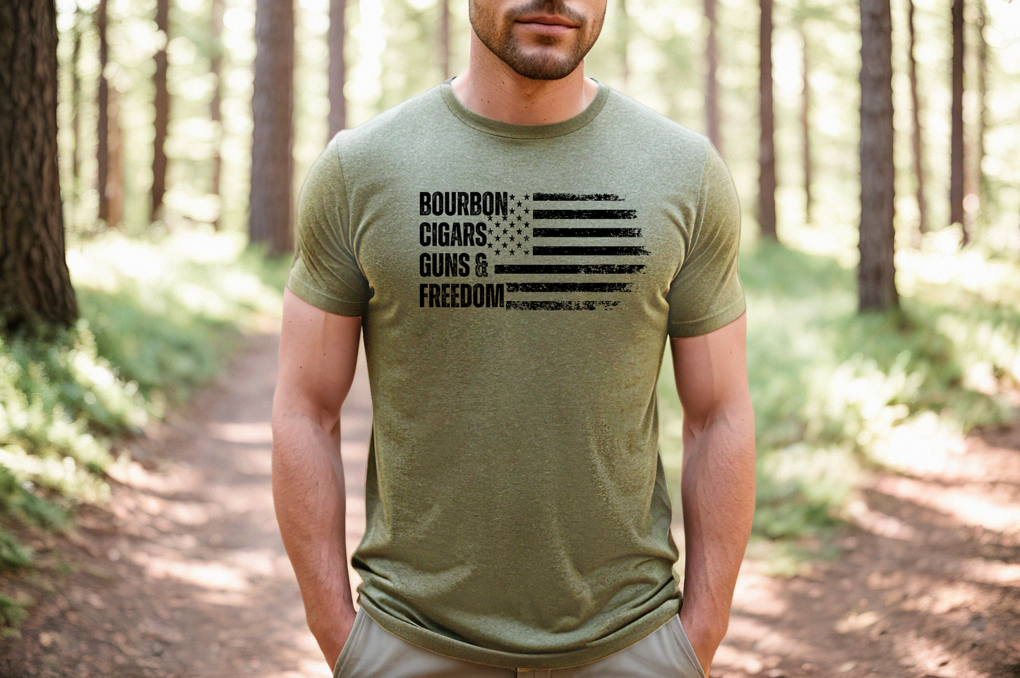 Bourbon. Cigars. Guns & Freedom. T-Shirt