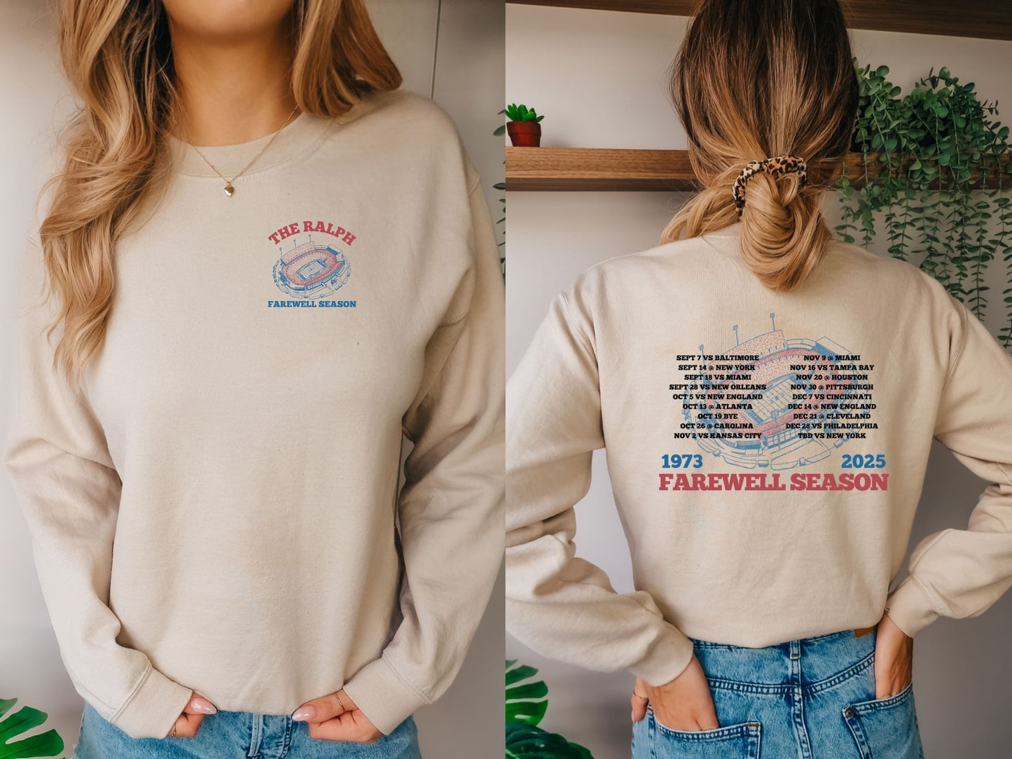 Farewell Season 1973–2025 Buffalo Stadium Sweatshirt (Front & Back Print)
