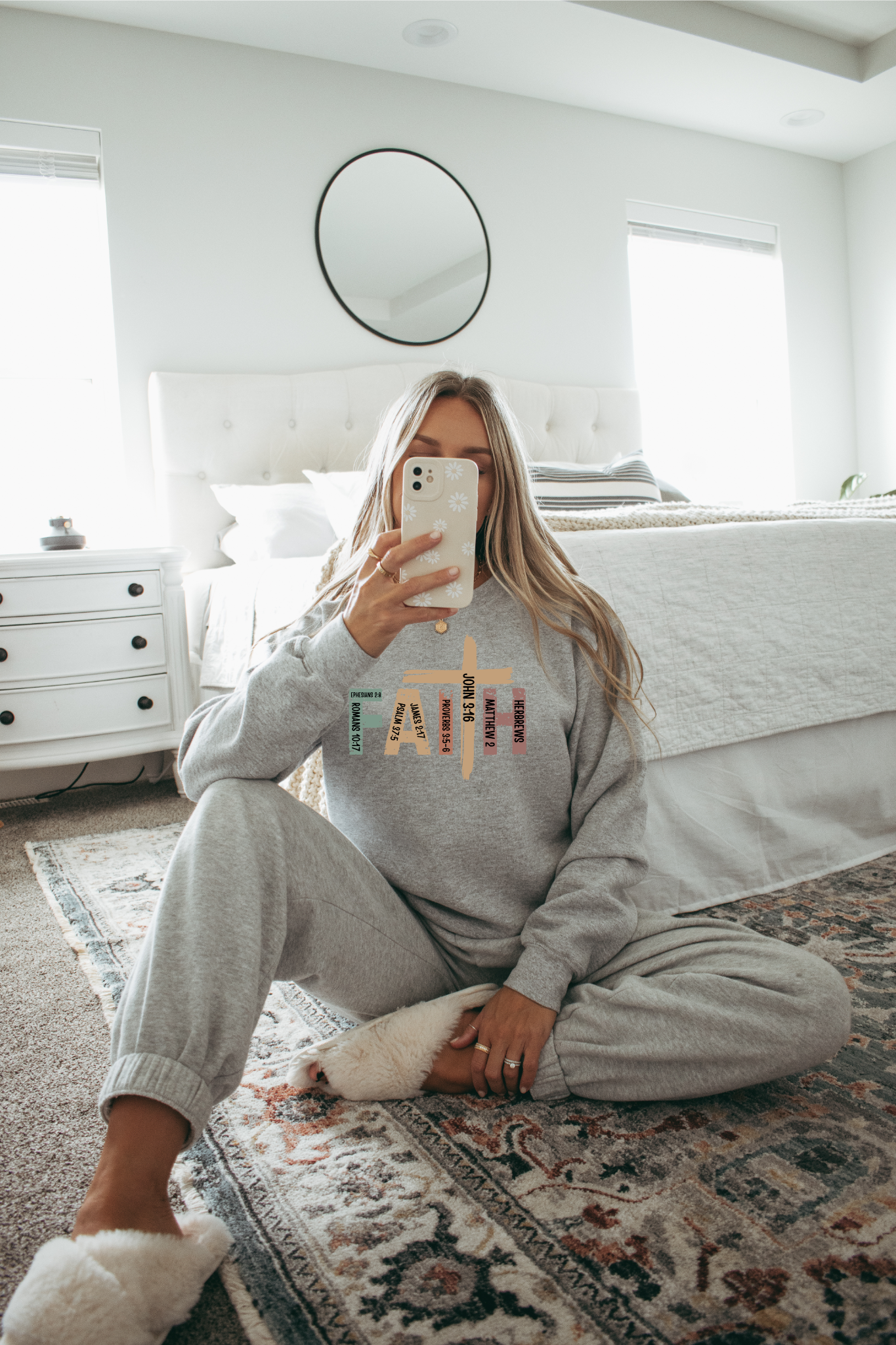 Faith Scripture Cross Sweatshirt – Christian Inspirational Crewneck